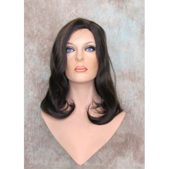 RITA HH | Black Auburn Mix 100% Human Hair Wig Long Waves Left Skin Part 