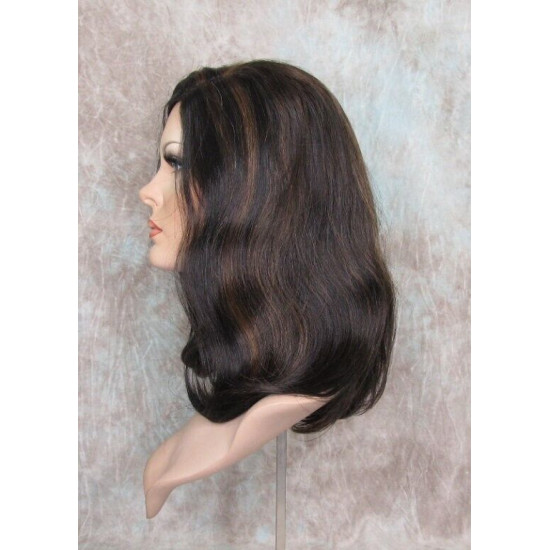 RITA HH | Black Auburn Mix 100% Human Hair Wig Long Waves Left Skin Part 