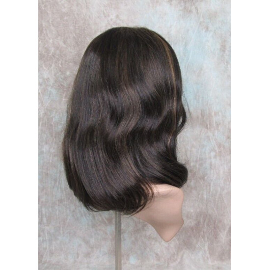 RITA HH | Black Auburn Mix 100% Human Hair Wig Long Waves Left Skin Part 