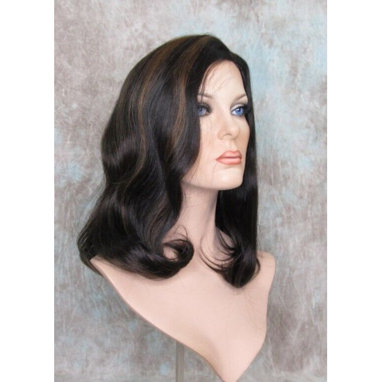 RITA HH | Black Auburn Mix 100% Human Hair Wig Long Waves Left Skin Part 
