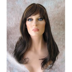 LYDIA HH | Black Strawberry 100% Human Hair Wig Long Waves Skin Part Bangs 