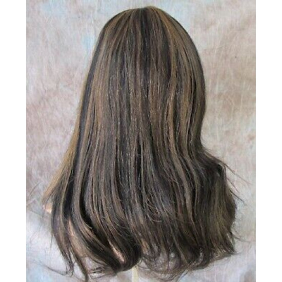 LYDIA HH | Black Strawberry 100% Human Hair Wig Long Waves Skin Part Bangs 