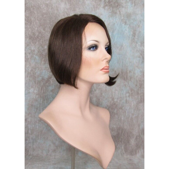 BEVERLY HH | Dark Brown 100% Human Hair Wig Monofilament Part Bob 