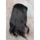 LYDIA HH | Jet Black 100% Human Hair Wig 21" Long Waves Skin Part Bangs 