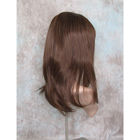 HB MIRANDA | Brown Auburn Long Wig Heat OK Straight Bob Bangs Human Hair Blend 