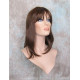 HB MIRANDA | Brown Auburn Long Wig Heat OK Straight Bob Bangs Human Hair Blend 