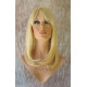 HB MANDY | Light Blonde Medium Long Wig Human Hair Blend HEAT OK Bangs