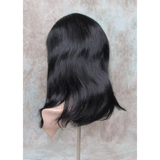 RITA HH | Jet Black 100% Human Hair Wig Long Waves Left Skin Part 