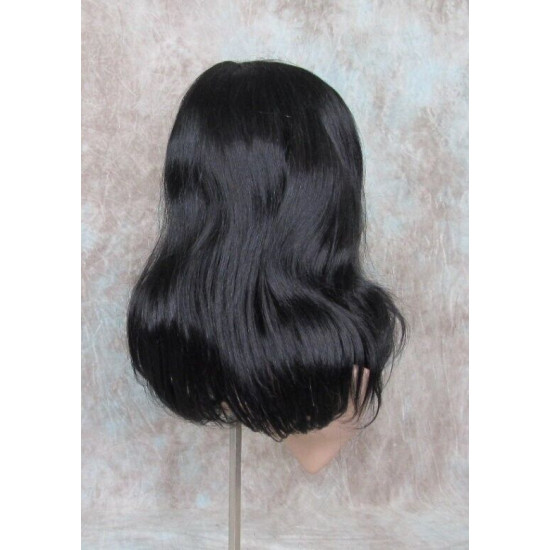 RITA HH | Jet Black 100% Human Hair Wig Long Waves Left Skin Part 