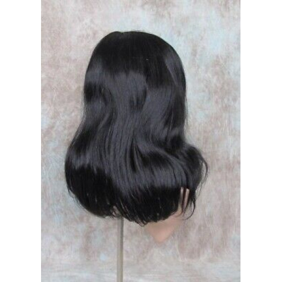 RITA HH | Jet Black 100% Human Hair Wig Long Waves Left Skin Part 