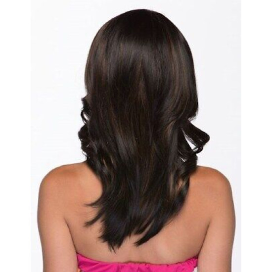 HB ANDY | Black Auburn Mix Human Hair Blend Wig HEAT OK Long Waves F1B/30 