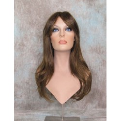 HB MELINDA | Brown Strawberry Long Wig Layers Human Hair Blend Bangs Part 