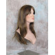 HB MELINDA | Brown Strawberry Long Wig Layers Human Hair Blend Bangs Part 