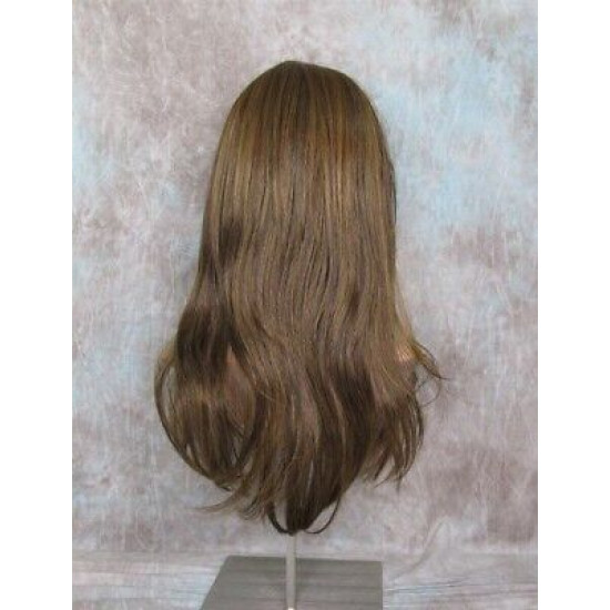 HB MELINDA | Brown Strawberry Long Wig Layers Human Hair Blend Bangs Part 
