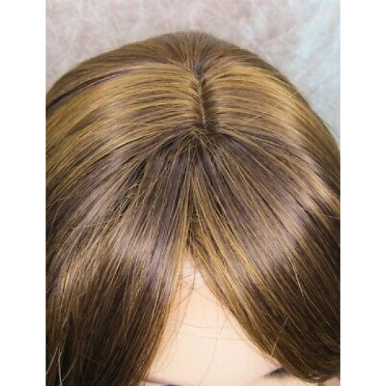 HB MELINDA | Brown Strawberry Long Wig Layers Human Hair Blend Bangs Part 