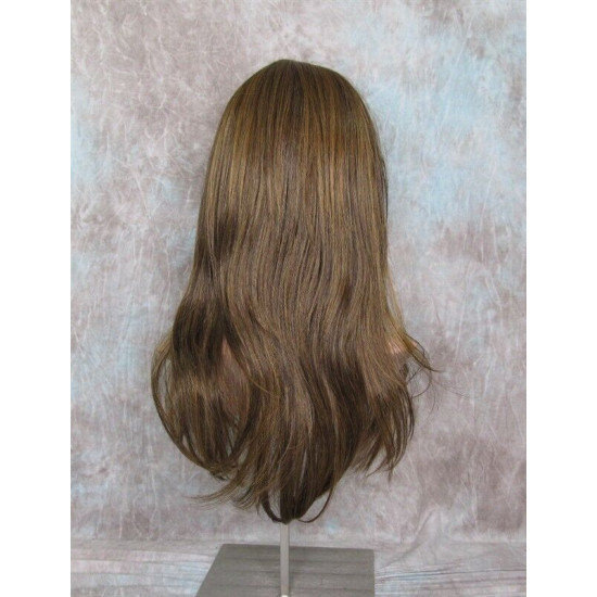 HB MELINDA | Brown Strawberry Long Wig Layers Human Hair Blend Bangs Part 
