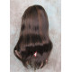 LYDIA HH | Brown Auburn Mix 100% Human Hair Wig Long Waves Skin Part Bangs 