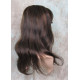 LYDIA HH | Brown Auburn Mix 100% Human Hair Wig Long Waves Skin Part Bangs 