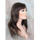 LYDIA HH | Brown Auburn Mix 100% Human Hair Wig Long Waves Skin Part Bangs 