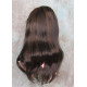LYDIA HH | Brown Auburn Mix 100% Human Hair Wig Long Waves Skin Part Bangs 