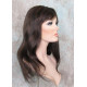 LYDIA HH | Brown Auburn Mix 100% Human Hair Wig Long Waves Skin Part Bangs 