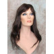 LYDIA HH | Brown Auburn Mix 100% Human Hair Wig Long Waves Skin Part Bangs 