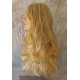 HB NOELLE | Golden Blonde Mix Long Wig Human Hair Blend HEAT OK Curly Bangs 