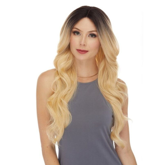 HBL ALLISON | Light Blonde Lace Front Wig HEAT OK Love It Human Hair Blend 