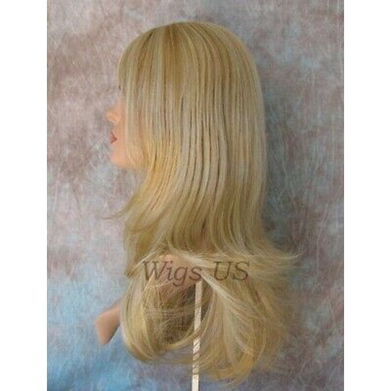 HB MELINDA | Golden Blonde Mix Long Wig Layers Simulated Part Human Hair Blend 