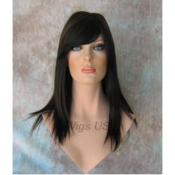 HR DESIRE | Dark Brown Strawberry Wig 100% Remy Human Hair Bangs P4/27 