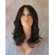 HB OLINDA | Dark Brown Long Wig Gentle Flip Waves Human Hair Blend HEAT OK