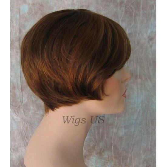 H GLAMOUR | Darkest Brown 100% Human Hair Wig Short Classic Shag Style 2 