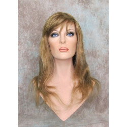 LYDIA HH | Dark Blonde 100% Human Hair Wig 21" Long Waves Skin Part Bangs 
