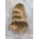 LYDIA HH | Dark Blonde 100% Human Hair Wig 21" Long Waves Skin Part Bangs 