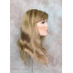 LYDIA HH | Dark Blonde 100% Human Hair Wig 21" Long Waves Skin Part Bangs 