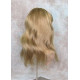 LYDIA HH | Dark Blonde 100% Human Hair Wig 21" Long Waves Skin Part Bangs 