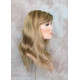 LYDIA HH | Dark Blonde 100% Human Hair Wig 21" Long Waves Skin Part Bangs 