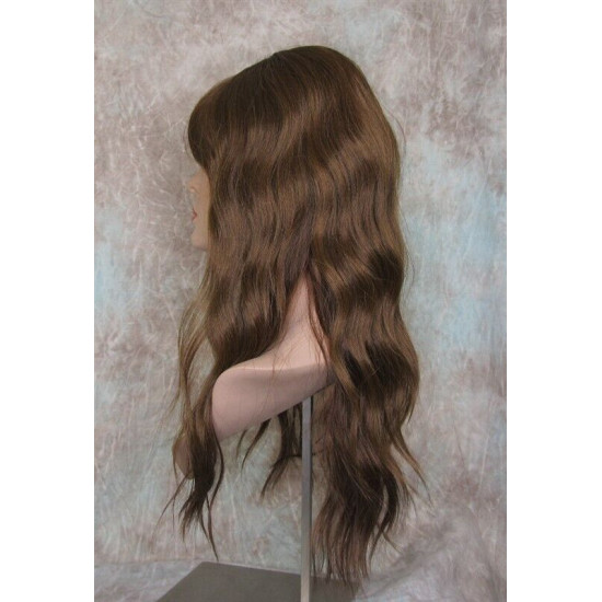 HB MONICA | Auburn Brown Strawberry Long Wig Human Hair Blend HEAT OK Bangs