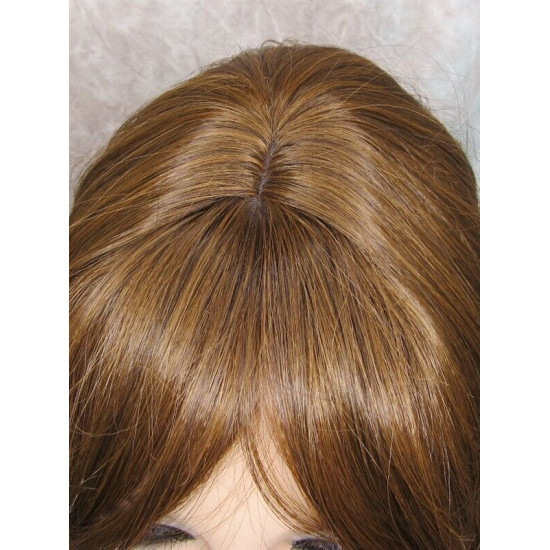 HB MONICA | Auburn Brown Strawberry Long Wig Human Hair Blend HEAT OK Bangs