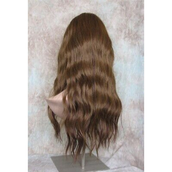 HB MONICA | Auburn Brown Strawberry Long Wig Human Hair Blend HEAT OK Bangs