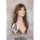 HB MONICA | Auburn Brown Strawberry Long Wig Human Hair Blend HEAT OK Bangs