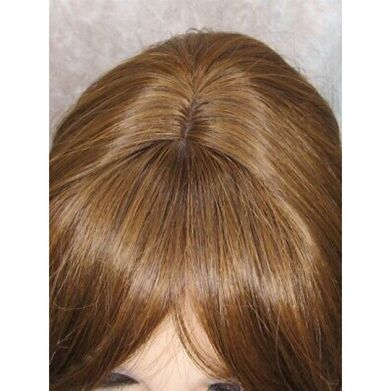 HB MONICA | Auburn Brown Strawberry Long Wig Human Hair Blend HEAT OK Bangs