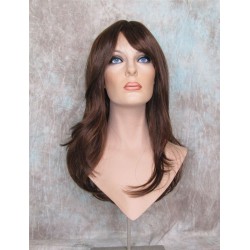 HB MELINDA | Brown Auburn Long Wig Layers Human Hair Blend Bangs Part 
