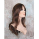 HB MELINDA | Brown Auburn Long Wig Layers Human Hair Blend Bangs Part 