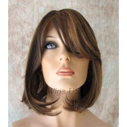 LF RITZ | Dark Auburn Mix Classic Bob Lace Trim Wig Bangs P4/27/30