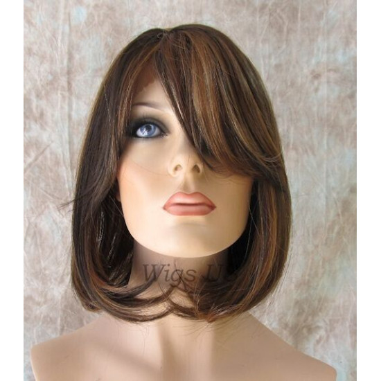 LF RITZ | Dark Auburn Mix Classic Bob Lace Trim Wig Bangs P4/27/30
