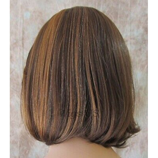 LF RITZ | Dark Auburn Mix Classic Bob Lace Trim Wig Bangs P4/27/30