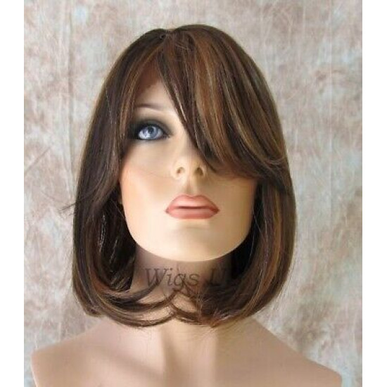 LF RITZ | Dark Auburn Mix Classic Bob Lace Trim Wig Bangs P4/27/30