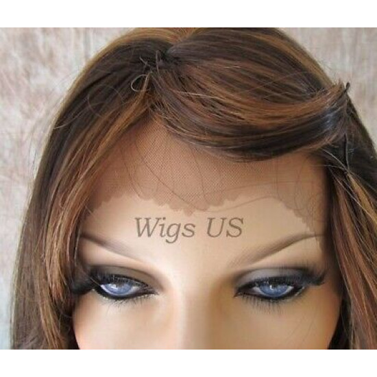 LF RITZ | Dark Auburn Mix Classic Bob Lace Trim Wig Bangs P4/27/30