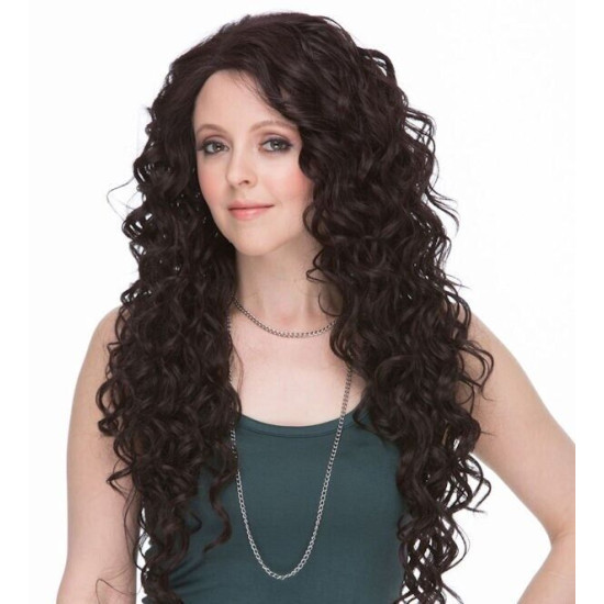 LF LACEY | Burgundy Lace Front Wig Long Layered Curls Heat OK 99J 
